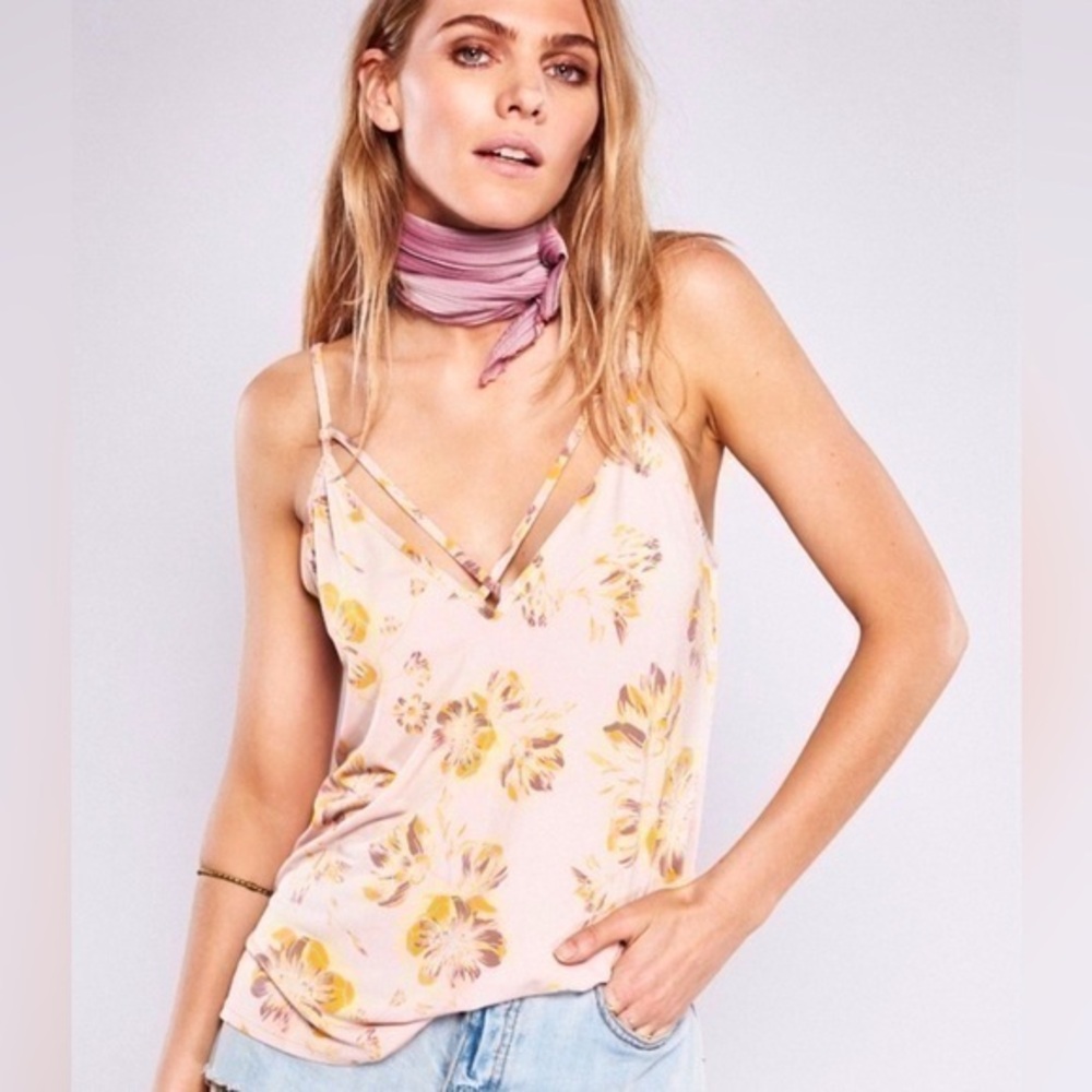 NWOT Free People Multi-strap Floral Tank - M